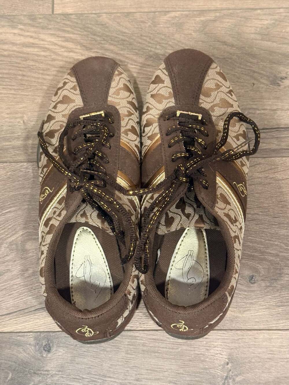 Baby Phat Women's Brown Monogram Canvas Cat Logo Sneakers 7.5 - Picture 7 of 7